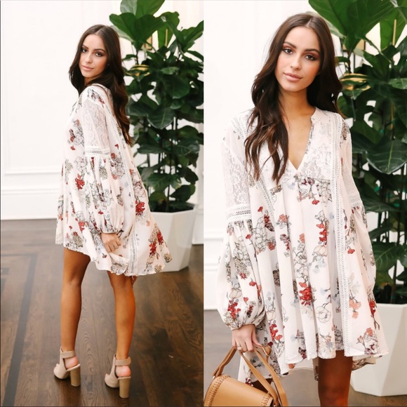 *Last One* Floral Balloon Sleeve Mini - Picture 2 of 3